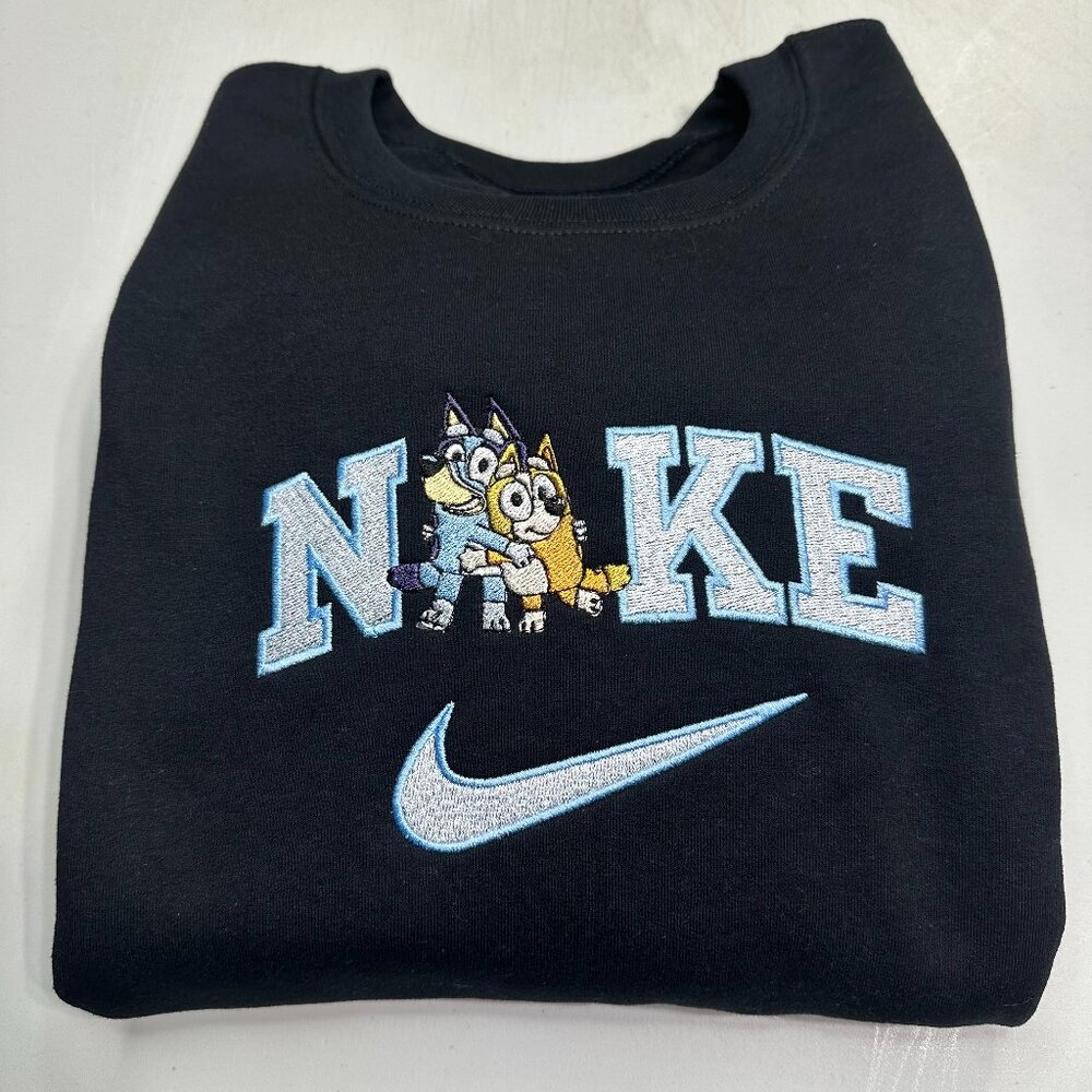 Nike Bluey Bingo Embroidered Adult Unisex Crewneck Sweatshirt Dog Sister Friends